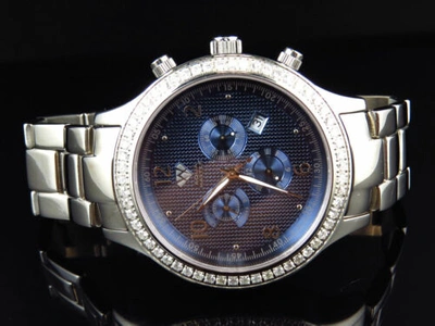 Pre-owned Aqua Master Mens  Jojino Joe Rodeo Blue Chrono 45 Mm Diamond Watch W141 2.45 Ct
