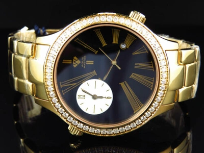 Pre-owned Aqua Master Mens  Jojino Joe Rodeo Gold Swiss 45 Mm Diamond Watch W141 2.45 Ct