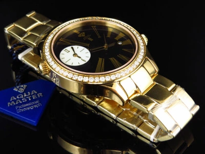 Pre-owned Aqua Master Mens  Jojino Joe Rodeo Gold Swiss 45 Mm Diamond Watch W141 2.45 Ct
