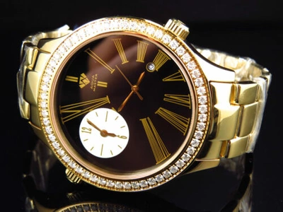 Pre-owned Aqua Master Mens  Jojino Joe Rodeo Gold Swiss 45 Mm Diamond Watch W141 2.45 Ct