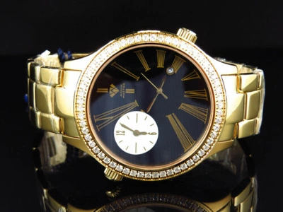 Pre-owned Aqua Master Mens  Jojino Joe Rodeo Gold Swiss 45 Mm Diamond Watch W141 2.45 Ct