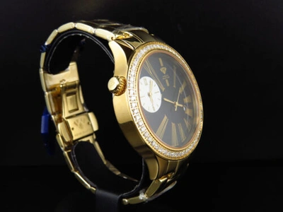 Pre-owned Aqua Master Mens  Jojino Joe Rodeo Gold Swiss 45 Mm Diamond Watch W141 2.45 Ct