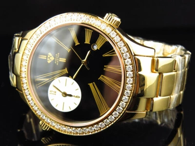 Pre-owned Aqua Master Mens  Jojino Joe Rodeo Gold Swiss 45 Mm Diamond Watch W141 2.45 Ct