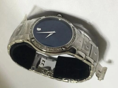 Pre-owned Movado Men's  Se S.e.blue 0605790 0.70ct.aprx.custom Set Real Diamond Watch