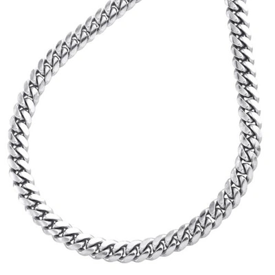 Pre-owned Jfl Diamonds & Timepieces 10k White Gold Solid Miami Cuban Link Chain 5mm Box Clasp Choker Necklace 22"
