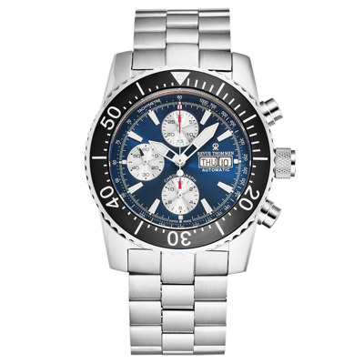 Pre-owned Revue Thommen Men's Divers Blue Dial Date Chronograph Automatic Watch 17030.6125