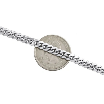 Pre-owned Jfl Diamonds & Timepieces 10k White Gold Solid Miami Cuban Link Chain 5mm Box Clasp Choker Necklace 22"