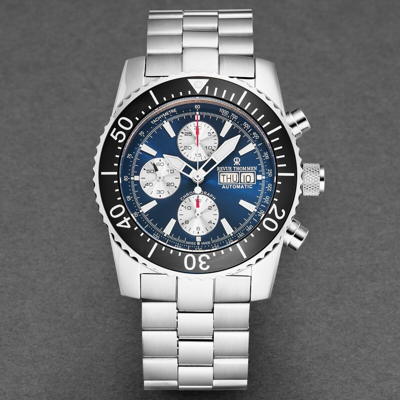 Pre-owned Revue Thommen Men's Divers Blue Dial Date Chronograph Automatic Watch 17030.6125
