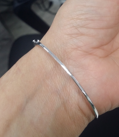 Pre-owned Handmade Deal 1.10ct 100% Natural Baguette Diamond Tennis Bangle Bracelet 18k Gold7.90mm In H