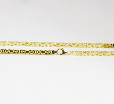 Pre-owned Gd Diamond 49.90 Gm 14k Solid Gold Yellow Men's Women's Byzantine Chain Necklace 24" 3.5mm