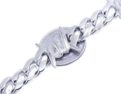 Pre-owned Jewelry Unlimited 10k White Gold Thorn Cuban Real Diamond Chain 24.75ct 22" 11mm In G-h