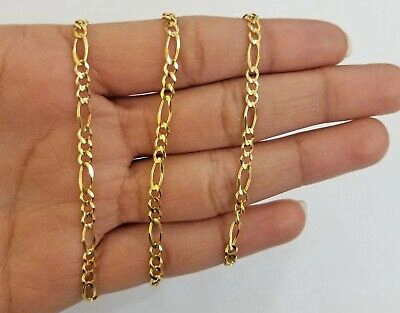 Pre-owned Globalwatches10 10k Yellow Gold Round Last Supper Charm With 22inch Figro Chain 4mm Real 10kt