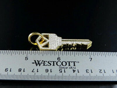 Pre-owned Jewelry Unlimited 10k Yellow Gold Men's Real Vs2 Diamond Designer Custom Key Pendant 2.0ct 2.2" In G-h