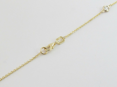 Pre-owned Preciousgold4you 14k Yellow Gold Diamond By The Yard Station Necklace 16" 18"