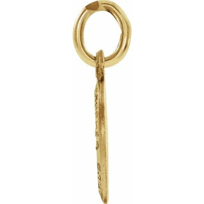 Pre-owned Whimzies St Christopher Oval Medal Pendant 18k Solid Yellow Gold Quality Piece Engravable