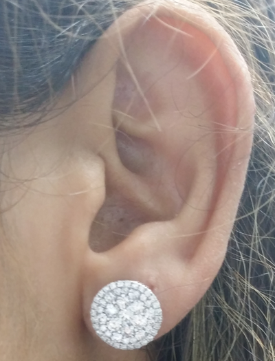 Pre-owned Handmade Deal 2.00ct Natural Round Diamond Cluster Stud Earring In 14k Gold 12mm In White