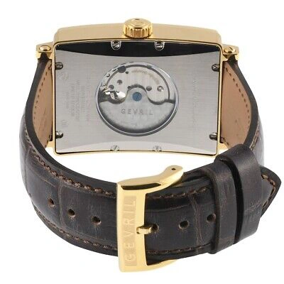 Pre-owned Gevril Men's 5173-6 Avenue Of America Intravedere Swiss Automatic Brown Watch