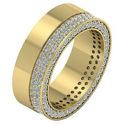 Pre-owned Diamondforgood Men's Eternity Ring Si1 2.00 Ct Round Diamond 14k Solid Gold Appraisal 7.40mm In White