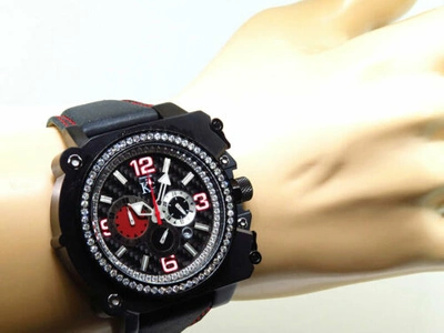 Pre-owned Techno Com By Kc Mens Techno Com Kc Xl Case Weg 44 Mm Real Vs Diamond Watch 2.0 Ct