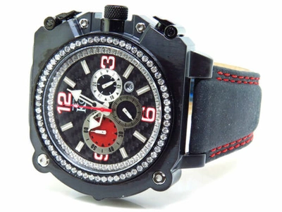 Pre-owned Techno Com By Kc Mens Techno Com Kc Xl Case Weg 44 Mm Real Vs Diamond Watch 2.0 Ct