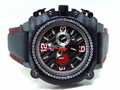 Pre-owned Techno Com By Kc Mens Techno Com Kc Xl Case Weg 44 Mm Real Vs Diamond Watch 2.0 Ct