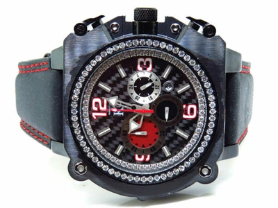 Pre-owned Techno Com By Kc Mens Techno Com Kc Xl Case Weg 44 Mm Real Vs Diamond Watch 2.0 Ct