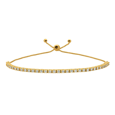 Pre-owned Morris 1.00 Carat Natural Diamond Bolo Bracelet Si 14k Rose Gold 7'' Adjustable