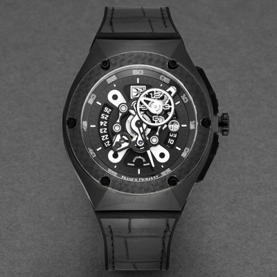 Pre-owned Franck Dubarry Men's 'crazy Wheels' Black Dial Automatic Watch Cw-04-05