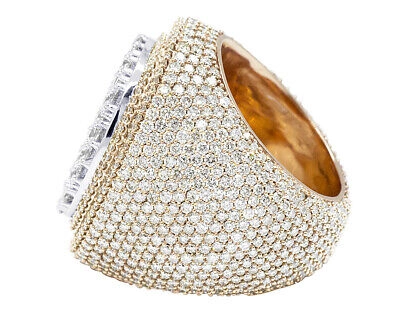 Pre-owned Jewelry Unlimited Men's 10k Tt Rose White Gold 16.7ct Real Diamond Pinky Ring 34mm