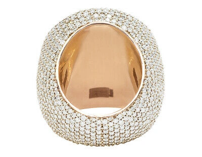 Pre-owned Jewelry Unlimited Men's 10k Tt Rose White Gold 16.7ct Real Diamond Pinky Ring 34mm