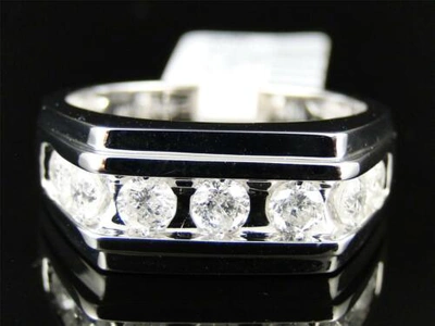Pre-owned Jewelry Unlimited Mens 10k White Gold Diamond Channel Set 9 Mm Wedding Engagement Band Ring 1 Ct In H-i