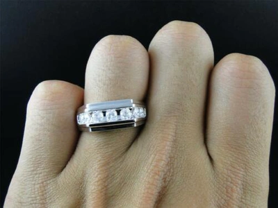 Pre-owned Jewelry Unlimited Mens 10k White Gold Diamond Channel Set 9 Mm Wedding Engagement Band Ring 1 Ct In H-i