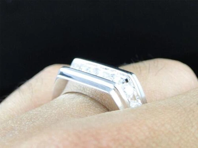Pre-owned Jewelry Unlimited Mens 10k White Gold Diamond Channel Set 9 Mm Wedding Engagement Band Ring 1 Ct In H-i