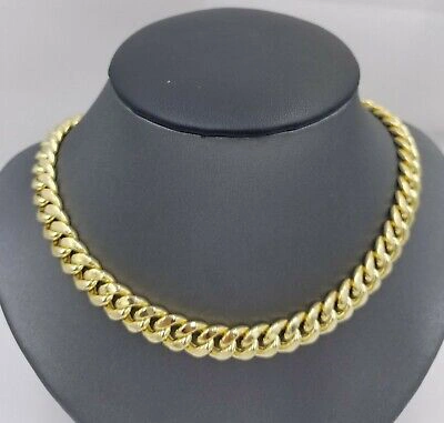 Pre-owned Globalwatches10 Real Gold Chain 10k Gold Miami Cuban Link 22 Inch Necklace Strong Box Lock