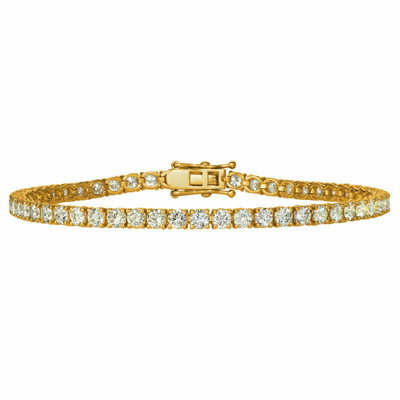 Pre-owned Morris 2.28 Ct Natural Diamond Tennis Bracelet G-h Si 14k Yellow Gold 8 Inch B5882-2i