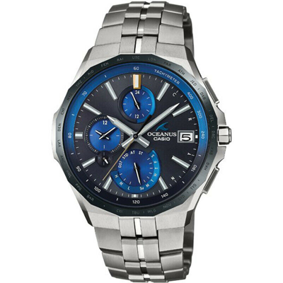 Pre-owned Casio Oceanus Manta Ocw-s5000e-1ajf Solar Radio Chrono Bluetooth Men Watch Japan