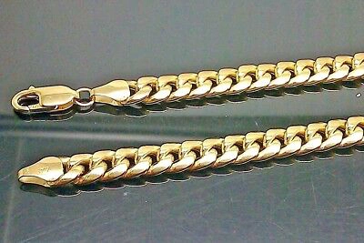 Pre-owned G&amp;d Real 10k Gold Cuban Link Chain Necklace 7mm 30" Inch Box Clasp Mens