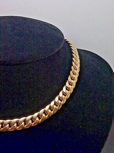 Pre-owned G&amp;d Real 10k Gold Cuban Link Chain Necklace 7mm 30" Inch Box Clasp Mens