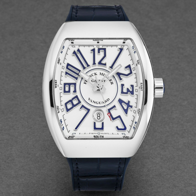 Pre-owned Franck Muller Men's 'vanguard' White Dial Automatic 45scwhtwhtblu-1