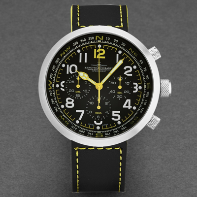 Pre-owned Zeno Men's 'rondo' Chronograph Black Dial Automatic Watch B560-a19