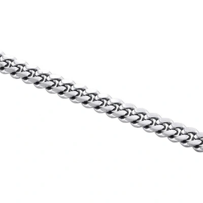 Pre-owned Jfl Diamonds & Timepieces 10k White Gold 6.50mm Solid Miami Cuban Link Necklace Box Clasp Chain 24 Inch