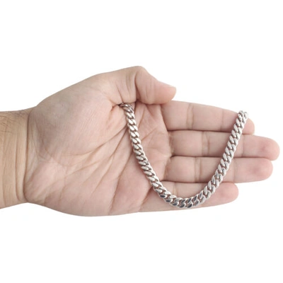 Pre-owned Jfl Diamonds & Timepieces 10k White Gold 6.50mm Solid Miami Cuban Link Necklace Box Clasp Chain 24 Inch