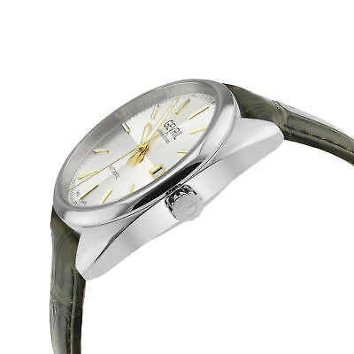 Pre-owned Gevril Men 48702a Five Points Swiss Automatic Exhibition Case Back Leather Watch