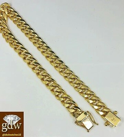 Pre-owned Globalwatches 10! 6mm Solid 10k Yellow Gold Miami Cuban Bracelet Box Lock Strong Link 8 Inch Heavy