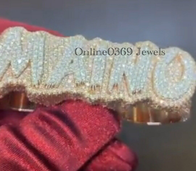 Pre-owned Online0369 7.18 Ct Round Natural Vvs Moissanite Men's Giant Three Finger Ring In 925 Silver In White