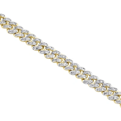 Pre-owned Jfl Diamonds & Timepieces 14k Yellow Gold Diamond 3d Puffed Miami Cuban Link 6.5mm Bracelet 7" | 1.90 Ct. In White
