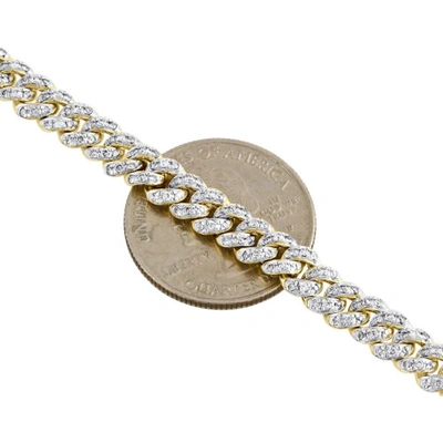 Pre-owned Jfl Diamonds & Timepieces 14k Yellow Gold Diamond 3d Puffed Miami Cuban Link 6.5mm Bracelet 7" | 1.90 Ct. In White