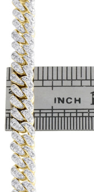 Pre-owned Jfl Diamonds & Timepieces 14k Yellow Gold Diamond 3d Puffed Miami Cuban Link 6.5mm Bracelet 7" | 1.90 Ct. In White