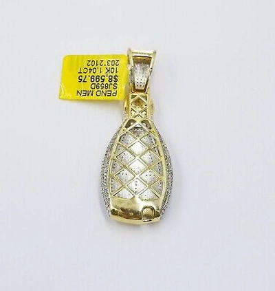 Pre-owned Globalwatches10 Real 10k Gold Mercedes Key Diamond Pendant Charm Genuine Diamond 1.04ct In G-h