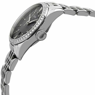 Pre-owned Oris Women's Artelier Watch Automatic Diamond Grey Dial Steel 01 561 7722 4953mb